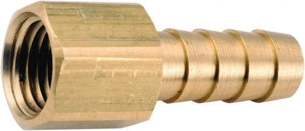 ANDERSON METALS - 1/2 NPT Thread Hose Barb x Female NPT Connector - 3/8" ID Hose, Lead Free Brass - Eagle Tool & Supply