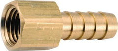 ANDERSON METALS - 1/2 NPT Thread Hose Barb x Female NPT Connector - 1/4" ID Hose, Lead Free Brass - Eagle Tool & Supply