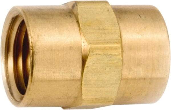 ANDERSON METALS - 3/4-14 Female Thread, Lead Free Brass Industrial Pipe Coupling - FNPT, 1,000 psi - Eagle Tool & Supply
