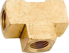 ANDERSON METALS - 3/8-18 Female Thread, Lead Free Brass Industrial Pipe Female Tee - FNPT, 1,000 psi - Eagle Tool & Supply