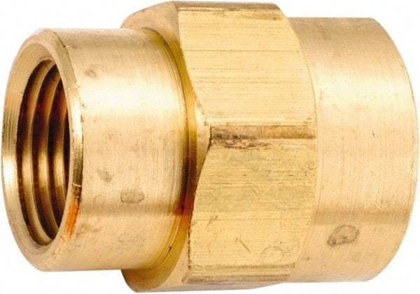 ANDERSON METALS - 1/4-18 x 1/8-27 Female Thread, Lead Free Brass Industrial Pipe Coupling - FNPT, 1,000 psi - Eagle Tool & Supply