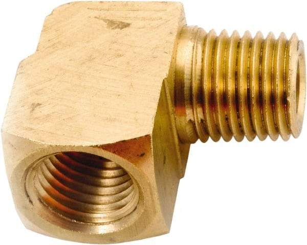 ANDERSON METALS - 1/8-27 Male Thread x 1/8-27 Female Thread, Lead Free Brass Industrial Pipe 90° Long Street Elbow - MNPT x FNPT, 1,000 psi - Eagle Tool & Supply