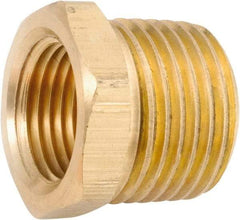 ANDERSON METALS - 1-11 Male Thread x 1/2-14 Female Thread, Lead Free Brass Industrial Pipe Hex Bushing - MNPT x FNPT, 1,000 psi - Eagle Tool & Supply