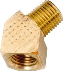 ANDERSON METALS - 1/4-18 Male Thread x 1/4-18 Female Thread, Lead Free Brass Industrial Pipe 45° Street Elbow - MNPT x FNPT, 1,000 psi - Eagle Tool & Supply