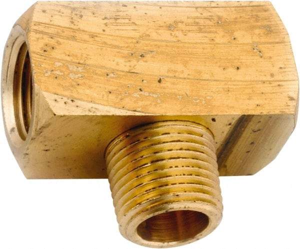 ANDERSON METALS - 1/8-27 Male Thread x 1/8-27 Female Thread, Lead Free Brass Industrial Pipe Male Branch Tee - MNPT x FNPT, 1,000 psi - Eagle Tool & Supply