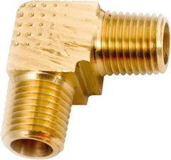 ANDERSON METALS - 3/8-18 Male Thread, Lead Free Brass Industrial Pipe 90° Male Elbow - MNPT, 1,000 psi - Eagle Tool & Supply