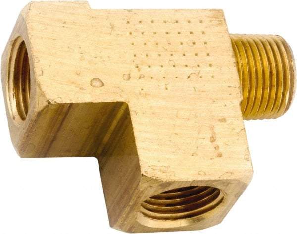 ANDERSON METALS - 3/4-14 Male Thread x 3/4-14 Female Thread, Lead Free Brass Industrial Pipe Street Tee - MNPT x FNPT, 1,000 psi - Eagle Tool & Supply