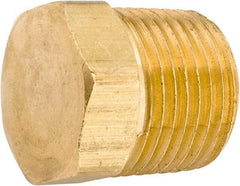 ANDERSON METALS - 1/2-14 Male Thread, Lead Free Brass Industrial Pipe Hex Head Plug - MNPT, 1,000 psi - Eagle Tool & Supply