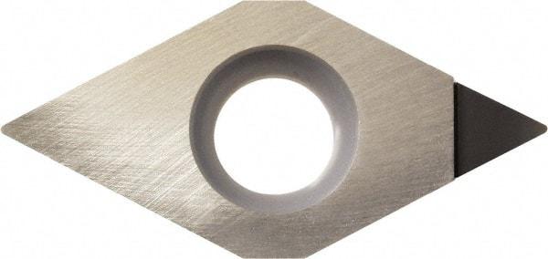 Kyocera - DCMT32.50.5 Grade KPD001 Polycrystalline Diamond (PCD) Turning Insert - Uncoated, 55° Diamond, 3/8" Inscr Circle, 5/32" Thick, 0.008" Corner Radius - Eagle Tool & Supply