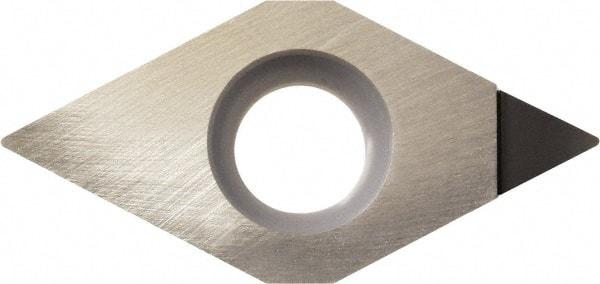 Kyocera - DCMT21.50.2 Grade KPD001 Polycrystalline Diamond (PCD) Turning Insert - Uncoated, 55° Diamond, 1/4" Inscr Circle, 3/32" Thick, 0.004" Corner Radius - Eagle Tool & Supply