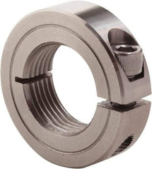 Climax Metal Products - 1-12 Thread, Stainless Steel, One Piece Threaded Shaft Collar - 1-3/4" Outside Diam, 1/2" Wide - Eagle Tool & Supply