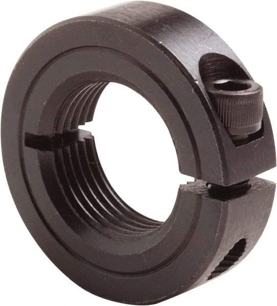 Climax Metal Products - 1-12 Thread, Steel, One Piece Threaded Shaft Collar - 1-3/4" Outside Diam, 1/2" Wide - Eagle Tool & Supply