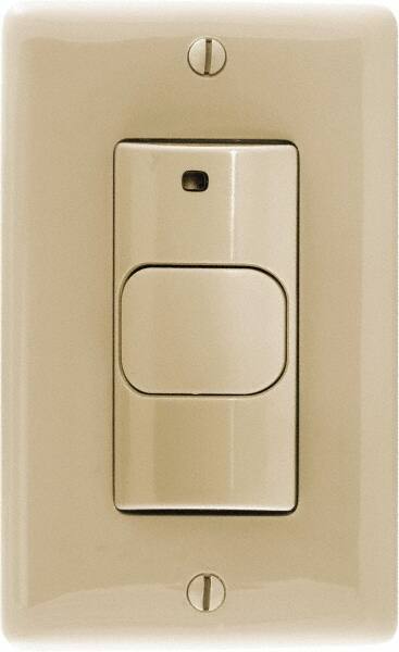 Hubbell Wiring Device-Kellems - 400 Square Ft. Coverage, Infrared Motion Sensor Wall Switch - 800 at 120 V Incandescent, 1,000 at 120 V and 1,800 at 277 V Fluorescent, 120 to 277 VAC, Ivory - Eagle Tool & Supply