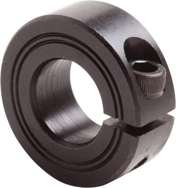 Climax Metal Products - 24mm Bore, Steel, One Piece Clamp Collar - 1-7/8" Outside Diam - Eagle Tool & Supply