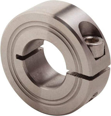 Climax Metal Products - 15mm Bore, Stainless Steel, One Piece Clamp Collar - 1-3/8" Outside Diam - Eagle Tool & Supply