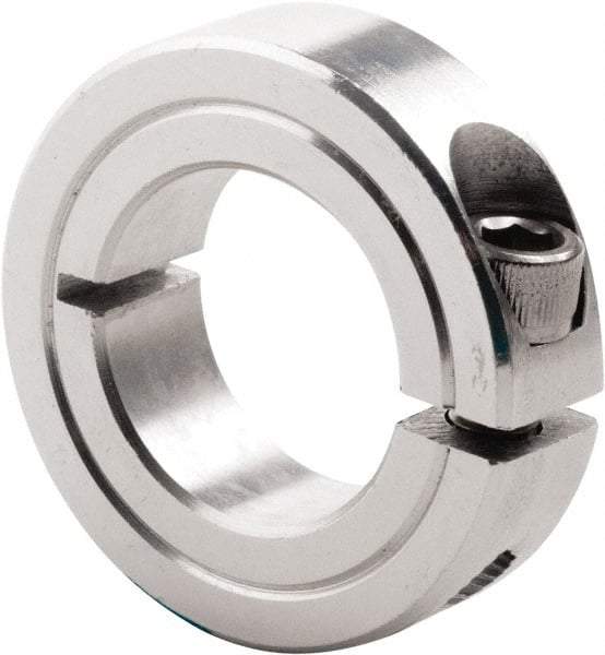 Climax Metal Products - 3/8" Bore, Steel, One Piece Clamp Collar - 7/8" Outside Diam, 3/8" Wide - Eagle Tool & Supply