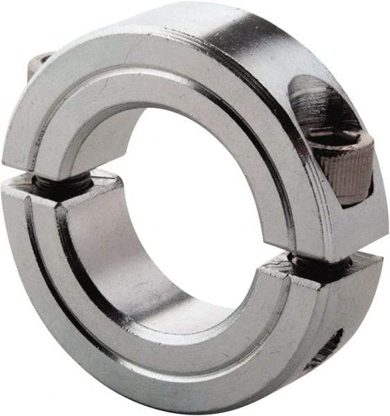 Climax Metal Products - 1-1/8" Bore, Steel, Two Piece Clamp Collar - 1-7/8" Outside Diam, 1/2" Wide - Eagle Tool & Supply