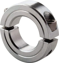 Climax Metal Products - 9/16" Bore, Steel, Two Piece Clamp Collar - 1-5/16" Outside Diam, 7/16" Wide - Eagle Tool & Supply