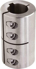 Climax Metal Products - 30mm Inside x 53mm Outside Diam, One Piece Split Clamping Collar with Keyway - 83mm Long x 8mm Keyway Width x 4mm Keyway Depth - Eagle Tool & Supply