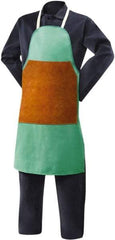 Steiner - 24 x 40" Flame Resistant/Retardant Bib Apron - Cotton & Leather, 12 oz Material, Green, Strap Closure - Eagle Tool & Supply
