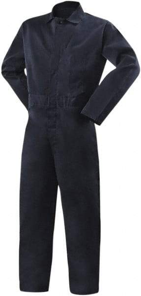 Steiner - Size 2XL, Navy Blue, Snap, Flame Resistant/Retardant Coverall - Cotton, 5 Pockets - Eagle Tool & Supply