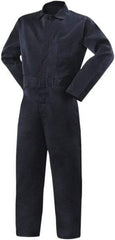 Steiner - Size 2XL, Navy Blue, Snap, Flame Resistant/Retardant Coverall - Cotton, 5 Pockets - Eagle Tool & Supply
