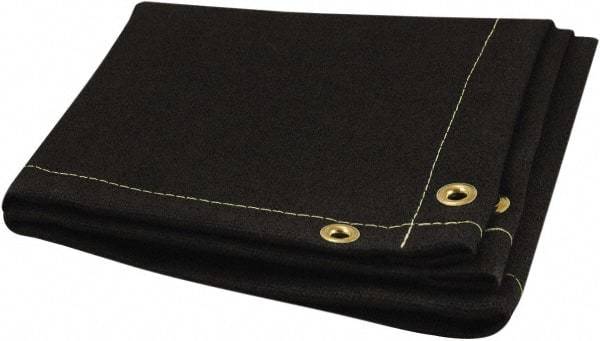 Steiner - 8' High x 8' Wide x 0.05" Thick Coated Fiberglass Welding Blanket - Black, Grommet - Eagle Tool & Supply