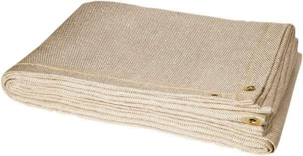 Steiner - 8' High x 6' Wide x 0.05" Thick Fiberglass Welding Blanket - Tan, Grommet - Eagle Tool & Supply