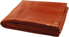Steiner - 6' High x 6' Wide x 0.035" Thick Silicone Coated Fiberglass Welding Blanket - Red, Grommet - Eagle Tool & Supply