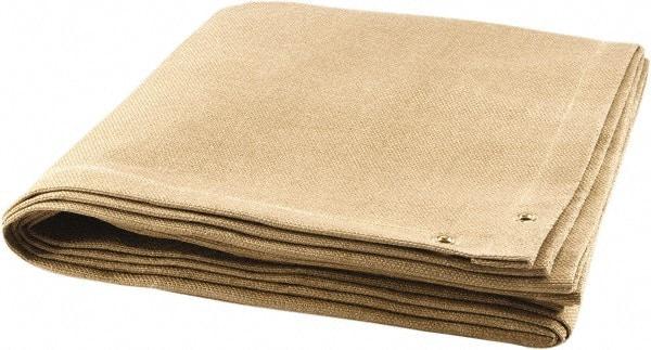 Steiner - 8' High x 8' Wide x 0.08" Thick Coated Fiberglass Welding Blanket - Tan, Grommet - Eagle Tool & Supply