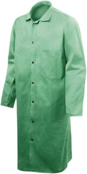 Steiner - Size L Flame Resistant/Retardant Coat - Green, Cotton, Snaps Closure - Eagle Tool & Supply