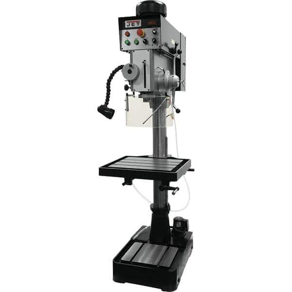 Jet - 10-7/16" Swing, Geared Head Drill & Tap Press - Variable Speed, 2 hp, Three Phase - Eagle Tool & Supply