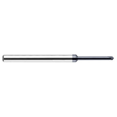 Chamfer Cutters - 0.0470″ (3/64″) Neck Diameter × 0.2500″ (1/4″) Reach × 45° per side Carbide Pointed Chamfer Cutter, 2 Flutes, AlTiN Coated - Exact Industrial Supply