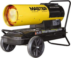 Master - 220,000 BTU Rating, Multi-Fuel Forced Air Heater - 5,500 Sq Ft Max Heating Area, 13 Gal Capacity, Fuel with Kerosene, Diesel & Fuel Oil - Eagle Tool & Supply