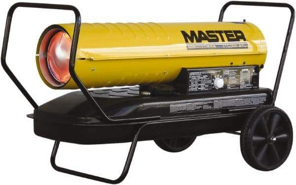 Master - 215,000 BTU Rating, Multi-Fuel Forced Air Heater - 5,375 Sq Ft Max Heating Area, 13 Gal Capacity, Fuel with Kerosene, Diesel & Fuel Oil - Eagle Tool & Supply