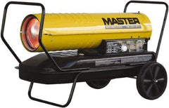 Master - 190,000 BTU Rating, Multi-Fuel Forced Air Heater - 4,750 Sq Ft Max Heating Area, 13 Gal Capacity, Fuel with Kerosene, Diesel & Fuel Oil - Eagle Tool & Supply