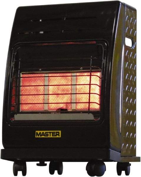 Master - 6,600 to 18,000 BTU, Portable Propane Heater - 20 Lb Fuel Capacity, 15.4" Long x 19.3" Wide x 23-5/8" High - Eagle Tool & Supply