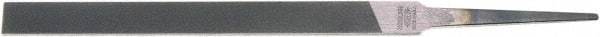 Nicholson - 4" Standard Precision Swiss Pattern Narrow Pillar File - Double Cut, 3/8" Width Diam x 7/64" Thick, With Tang - Eagle Tool & Supply