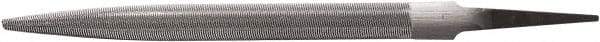 Nicholson - 8" Standard Precision Swiss Pattern Half Round File - Double Cut, 47/64" Width Diam x 3/16" Thick, With Tang - Eagle Tool & Supply