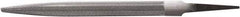 Nicholson - 8" Standard Precision Swiss Pattern Half Round File - Double Cut, 47/64" Width Diam x 3/16" Thick, With Tang - Eagle Tool & Supply