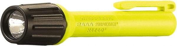 Streamlight - White LED Bulb, 60 Lumens, Industrial/Tactical Flashlight - Yellow Plastic Body, 2 AAA Alkaline Batteries Included - Eagle Tool & Supply