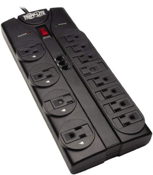 Tripp-Lite - 12 Outlets, 120 VAC15 Amps, 8' Cord, Power Outlet Strip - Floor, Keyhole Mount, 5-15 NEMA Configuration, 10.3" Strip - Eagle Tool & Supply