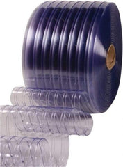 Clearway Door - Clear Ribbed Bulk Strip Roll Dock Curtain Strips - 16" Wide x 100' Long x 0.144" Thick - Eagle Tool & Supply