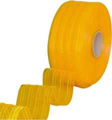 Clearway Door - Clear/Yellow Ribbed QuickStrip Roll Dock Curtain Strips - 8" Wide x 150' Long x 0.072" Thick - Eagle Tool & Supply