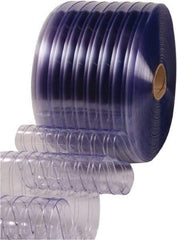 Clearway Door - Clear Ribbed QuickStrip Roll Dock Curtain Strips - 16" Wide x 100' Long x 0.144" Thick - Eagle Tool & Supply