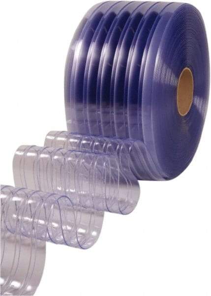 Clearway Door - Clear Ribbed Bulk Strip Roll Dock Curtain Strips - 12" Wide x 150' Long x 0.11" Thick - Eagle Tool & Supply