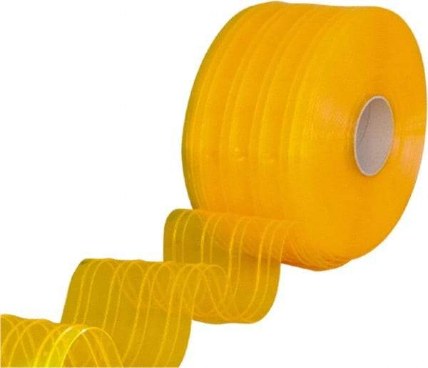 Clearway Door - Clear/Yellow Ribbed Bulk Strip Roll Dock Curtain Strips - 12" Wide x 150' Long x 0.11" Thick - Eagle Tool & Supply
