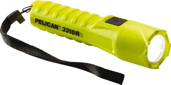 Pelican Products, Inc. - White LED Bulb, 132 Lumens, Right Angle Flashlight - Yellow Plastic Body, 1 18650 Lithium-Ion Battery Included - Eagle Tool & Supply