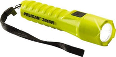 Pelican Products, Inc. - White LED Bulb, 132 Lumens, Right Angle Flashlight - Yellow Plastic Body, 1 18650 Lithium-Ion Battery Included - Eagle Tool & Supply