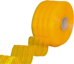 Clearway Door - Clear/Yellow Ribbed QuickStrip Roll Dock Curtain Strips - 12" Wide x 150' Long x 0.11" Thick - Eagle Tool & Supply
